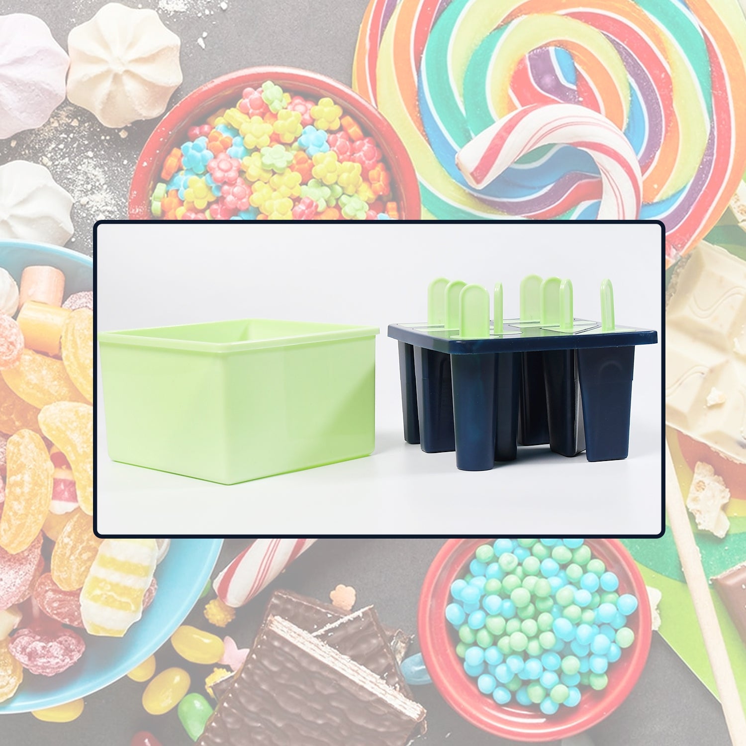 6311 Plastic Kulfi Mould, Kulfi Moulds 8 pcs Tray Ice Cream Mould Reusable Frozen Kulfi Maker Popsicle Sticks Lolly Ice Popsicle Candy Mould for Children (pista Color) DeoDap 6311 Plastic Kulfi Mould, Kulfi Moulds 8 pcs Tray Ice Cream Mould Reusable Frozen Kulfi Maker Popsicle Sticks Lolly Ice Popsicle Candy Mould for Children (pista Color) DeoDap